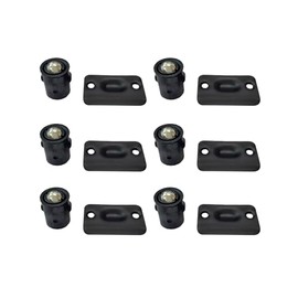 QCAA Zinc DieCast Door Drive-in Ball Catch, Matte Black, 6 Pack
