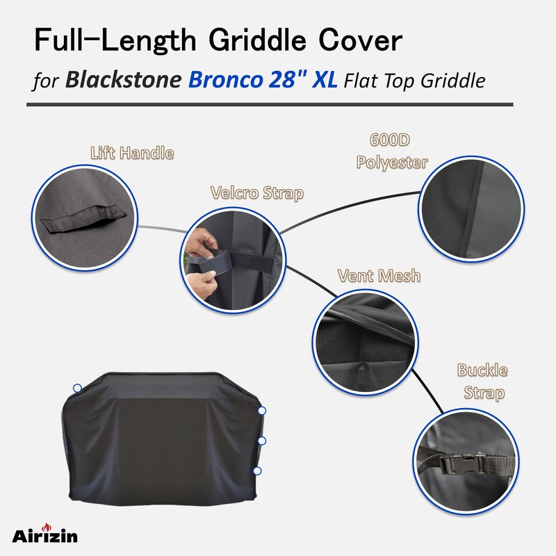 Grill Cover for Blackstone 2418 Bronco 3-Burner 28" XL Omnivore