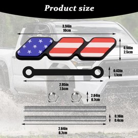 HQRNYP TRD Grille Decor Badge, TRD Emblem, Tri-Color Grille Badge Decoration Accessories, Car Front Grill Insert Emblem for Toyota Tacoma 4Runner Tundra Sequoia Rav4 Highlander (Colored)