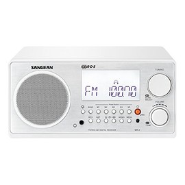 Sangean All in One AM/FM Alarm Clock Radio with Large Easy to Read Backlit LCD Display (White)