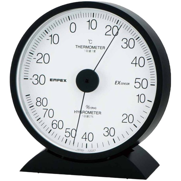 enpekkusu Weather Meter, Temperature and Humidity Meter, Eclair (Company) Hygrometer Place Hanging Unisex Made in Japan Black TM – 6251 