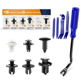 GOOACC 125PCS Car Bumper Push Retainer Clips Nylon Fasteners Rivet Kit 6mm 7.6mm 8mm 8.8mm 10mm Door Trim Panel Clips 5PC Fastener Remover