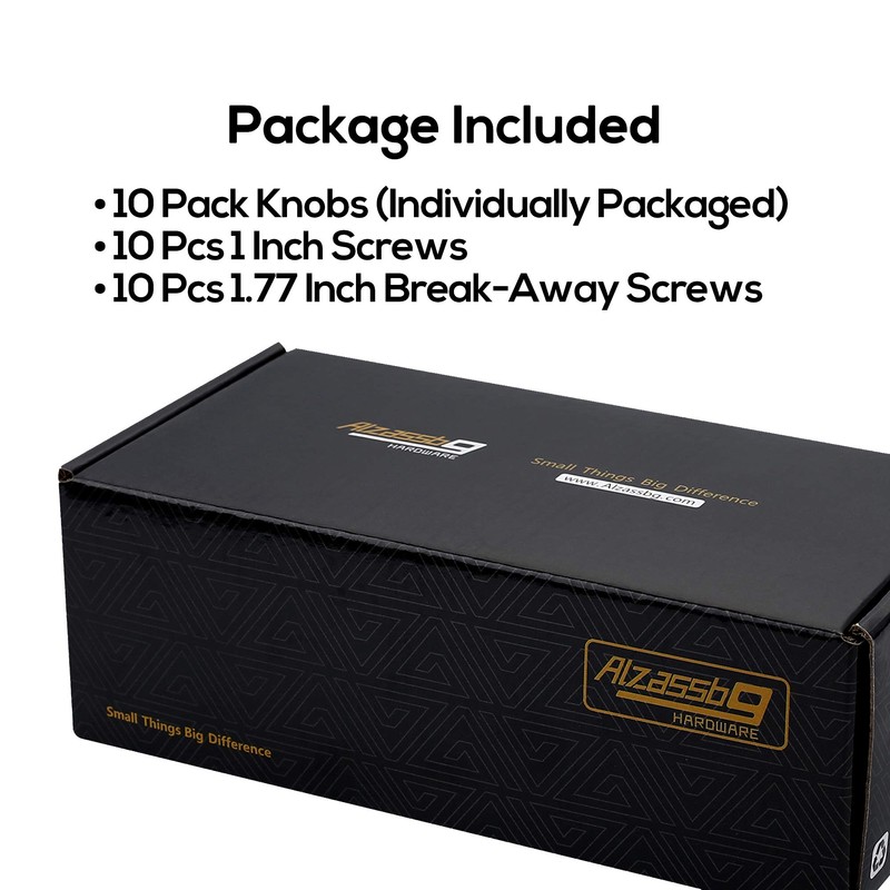 Alzassbg 10 Pack Brushed Satin Nickel Cabinet Knobs, 1.3 Inch(32mm)