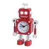Diskary Robot Alarm Clock,Stainless Metal Non-Ticking Wake-up Clock with Flashing