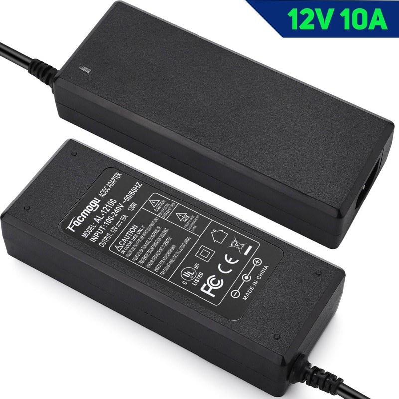 Facmogu 12V 10A Power Supply AC to DC Adapter, AC