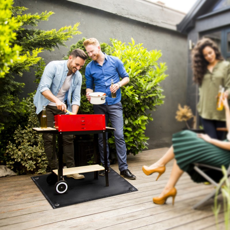 TOMSHOO Under Grill Mat Fire Pit Deck Patio Ember Mat