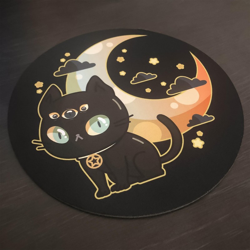 Spooky Kawaii Pastel Goth Mouse Pads - 3mm Thick, 20cm