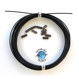 49 Strand Stainless Steel Black Vinyl Coated Cable Kit 30' with 10 crimps (1.2mm 275lb 1.6mm Crimp)