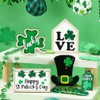 DIYDEC 6Pcs St.Patrick's Day Table Decoration Luck Shamrocks Wooden Signs