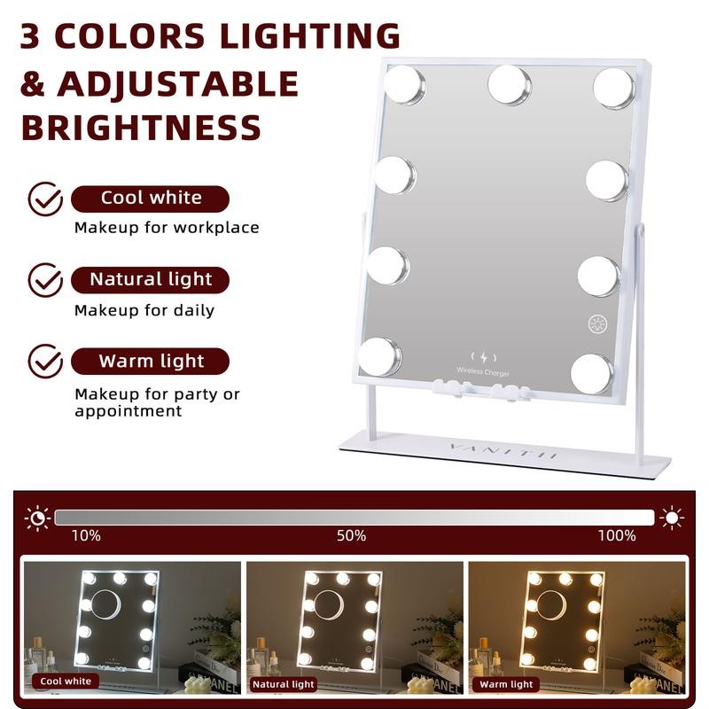 VANITII Hollywood Vanity Makeup Mirror 3 Light Adjustable 9 LED