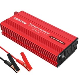 SUNWHEEL 1000W Inverter, 12V DC to 120V AC Converter for RV, Home, Truck, Off-Grid Solar Car Power Inverter with 2 AC Outlets and LCD Display (12V-1000W)