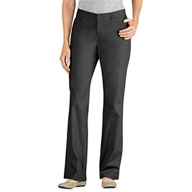 Dickies Women's Curvy Straight Leg Stretch Twill Pant, Black, 12 Regular