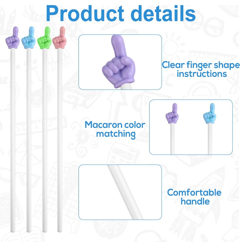 Tinoaly 4pcs Hand Pointer Stick for Teachers, Teaching Hand Pointer