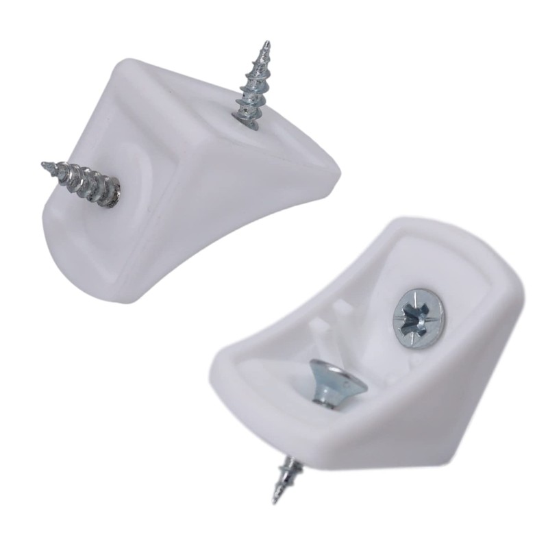 (Pack of 20) White Shelf Brackets 24 x 24 mm