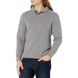 Billy Reid mens Diamond Quilted Shawl Pullover With Suede Elbow Patches Sweatshirt, Medium Grey, Small US