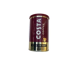 Costa Coffee Intense Dark Roast Instant Coffee with Finely Ground Beans 2 Tin Bundle