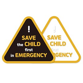 2pcs Baby On Board Safety Caution Stickers for Car, Window, Truck, Van, Bumper Reflection Waterproof No Residue Safety Caution Decal Sign Large 6.75" by 6" Save Child First in Emergency Unique Cute Design