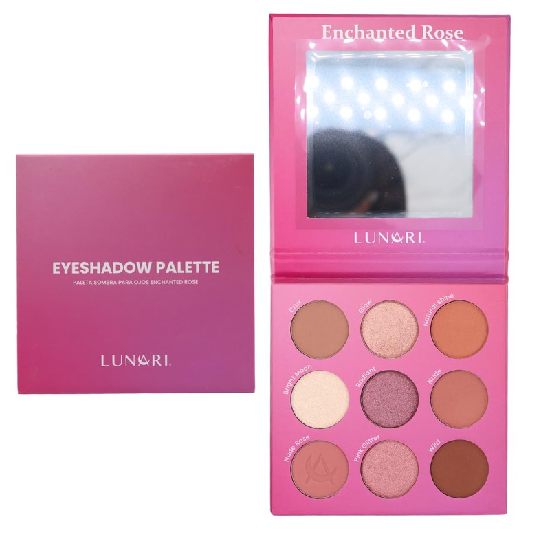 Lunari Paleta de Sombras para Ojos Enchanted Rose, Verstil, Multicolor