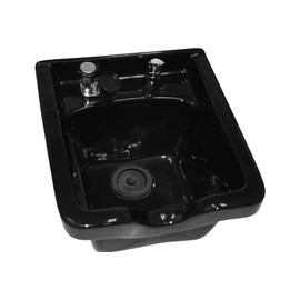 Heavy Duty ABS Wall Mount Salon Barber Shampoo Bowl with Mounting Bracket, Vacuum Breaker, Fixtures, Neckrest