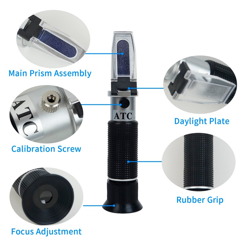 NANBEI 4-in-1 Antifreeze Coolant Refractometer,（Copper ）CNC Machine coolant Refractometer for