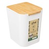 5five Naturéo Bin with Bamboo Lid 5 L White