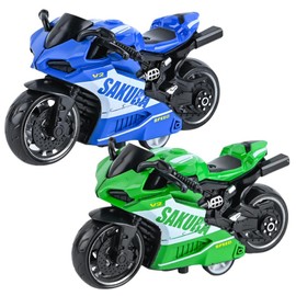 Danbghyuo Motorrad Spielzeug für Kinder,2 PCS Friktion & beweglicher Fahrer-Figur,motorrads Modell spielzeugs Mini Moto Geschenk,Spielzeug-Motorrad für Kinder Weihnachten GeburtstagParty Geschenke