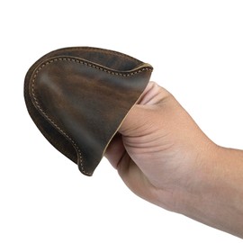 Cast Leather Co., Oven Mitt Heat Resistant, Rustic Potholder for Kitchen Cooking and Baking, Oven Glove, Full Grain Leather, Handmade, Bourbon Brown