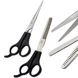 AAProTools Stainless Steel Barber Thinning Razor Edge Hair Cutting Shear Scissors 16.7cm Long Plastic Black Handle BTS-680