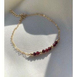 Soelle Jewelry Garnet 14kt Gold Filled Bracelet - 6.5