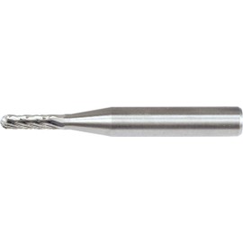PFERD Cylindrical Carbide Bur, Uncoated (Bright) Finish, Double Cut, Radius End, 1/4" Shank, 1/8" Head Diameter, 1/2" Head Length (SC-11)