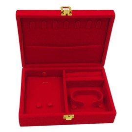 Jewelry Box Independent Storage Red Velvet Travel Jewelry Case Gift Boxes Scratch Resistant Red Jewelry Box for Wedding04