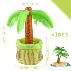 dellyy Inflatable Palm Tree, Pool Bar, Inflatable, Treasure Chest Large Inflatable, Inflatable Palm Tree Drink Cooler, Floating Bar for Pool, for Decoration of Summer, Beach, Pool, Garden Parties