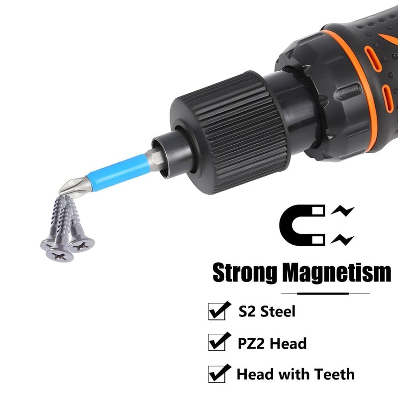 Saipor 10-Piece PoziDriv PZ2 Magnetic Screwdriver Bit Set 50mm/2" Long