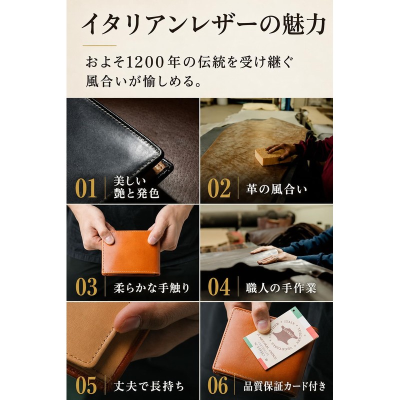 Mura Men's Bifold Wallet, Genuine Leather, Coin Pocket, Skimming Prevention