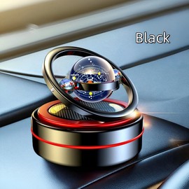EAONITU Car Decoration for Father's Day Gift Solar Spin Car Dashboard Decorations Automotive Interior Decoration Gifts (Black-Universe)