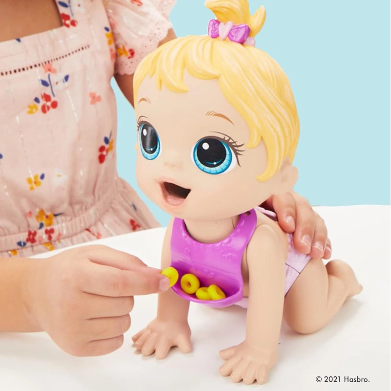 Baby Alive Lil Snacks 8" Baby Doll Blonde Hair Eats
