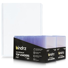 bindrz 200 Top Loaders Card Protector - 3” x 4” 35PT Rigid Toploaders - Archival Safe Hard Plastic Holder for CCG TCG MTG and Sports Cards