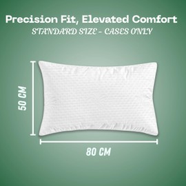 Mikanzo Pair of Quilted Zippered Pillow Protectors, 2 x Standard Size (80 x 50 cm), White