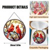 BDHRKTE Cardinal Bird Glass Window Hanger – Christmas Ornament for