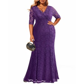 Plus Size Purple Dress Mother of Bride Formal Wedding Guest Evening Gown Prom Long Lace Bridesmaid Dresses Women 2025