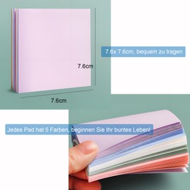 MUTORE Haftnotizen 76x76mm 4 Blöcken,80 Blatt pro Block,Super Sticky Notes,Klebezettel zum Beschriften,Sticky Notes für Zuhause, Büro, Schule,Mehrfarbige