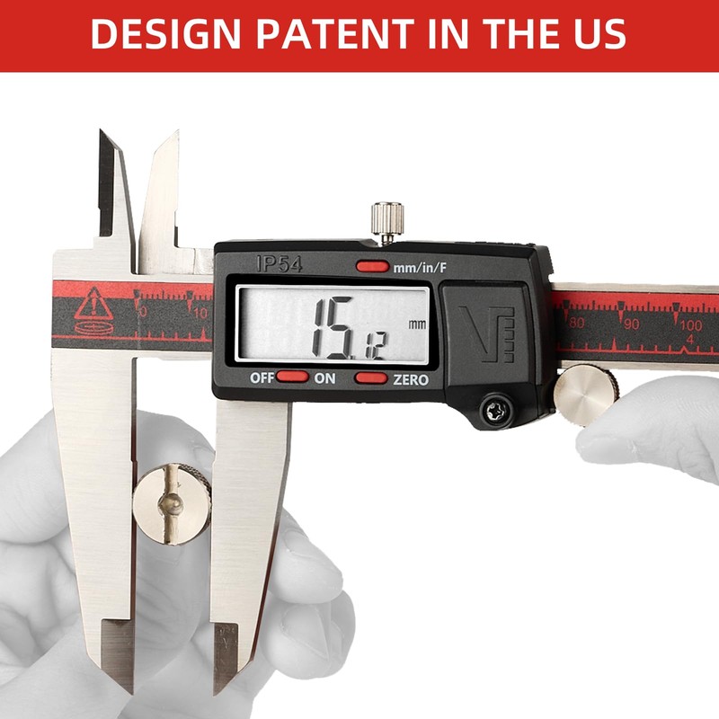 VINCA IP54 Grade Digital Caliper, DCLA-1205 12 Inch/300mm, Inch/Millimeter/Fraction Conversion,