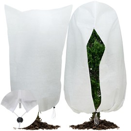 2 Packs Large Plant Covers Freeze Protection 47"W x 71"H Frost Protection Blankets with Zipper Drawstring Freeze Protections Plant Covers for Outdoor Shrubs Palm Citrus Trees Potted Plants in Winter