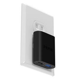iHome Cargador de Pared USB 2 Puertos: Multipuerto AC Pro, Adaptador de Enchufe y Bloque de Carga para Teléfono, Enchufe de Pared Doble