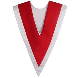 IvyRobes Unisex Reversible V Shape Choir Stole with Border Red/White
