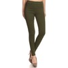 Women's Cotton Blend Stretch Skinny Pull On Pants Jeggings (Olive
