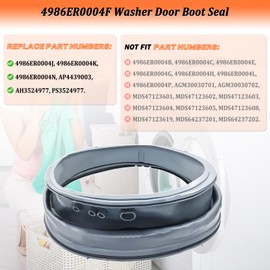 Upgraded 4986ER0004F Washer Door Boot Seal for LG Washer Door Seal, Replaces Washing Machine Door Bellow Gasket 4986ER0004J 4986ER0004K 4986ER0004N