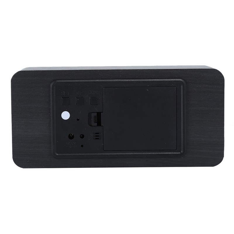 LED Wooden Alarm Clock Electronic Voice Control Temperature Date Table