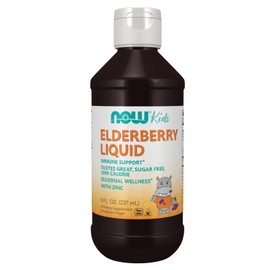 NOW Elderberry Liquid with Zinc and Astragalus Immunity Support 8 Fl Oz