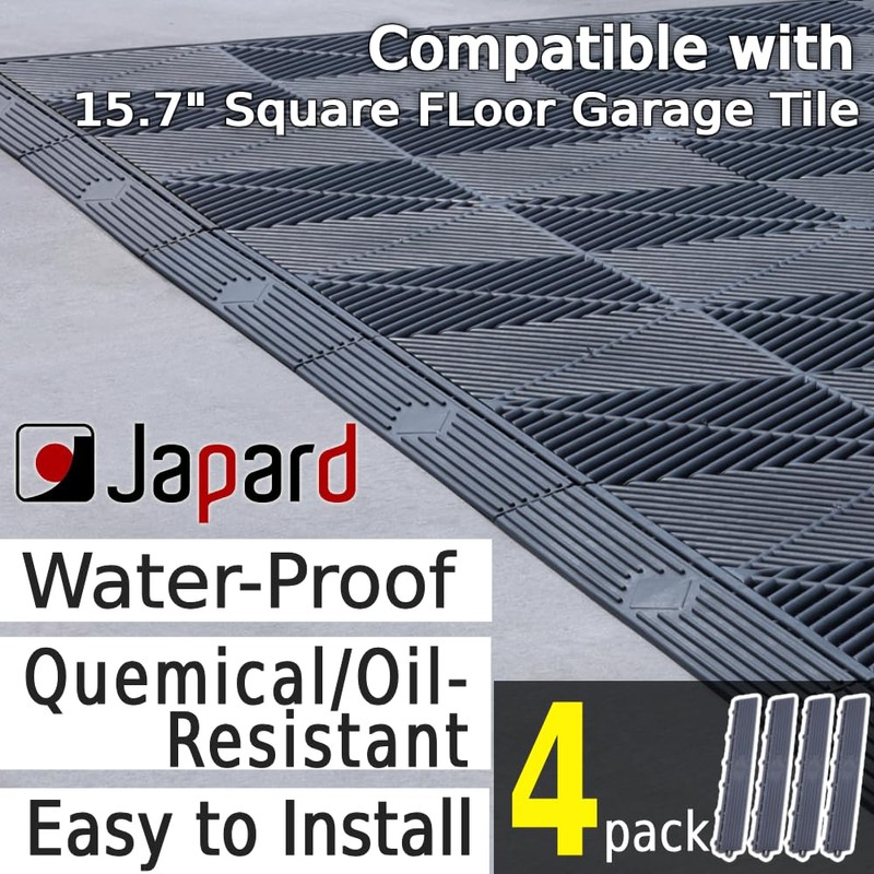 Japard Garage Floor Tiles Looped Edge 4 Pack for Race